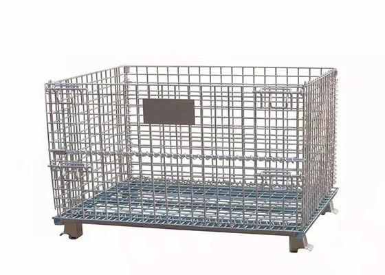 Faltbarer Speicherrahmen-ODM-Draht Mesh Pallet Cages Without Wheels