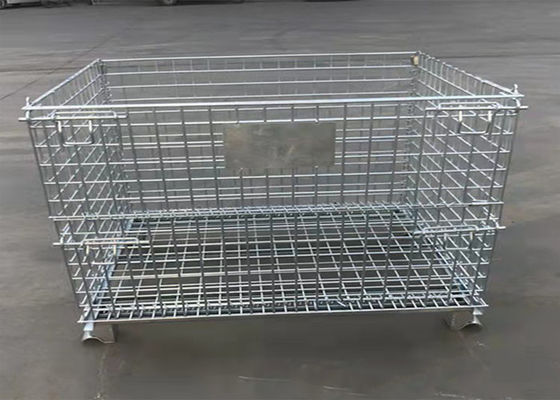 Faltbarer Speicherrahmen-ODM-Draht Mesh Pallet Cages Without Wheels
